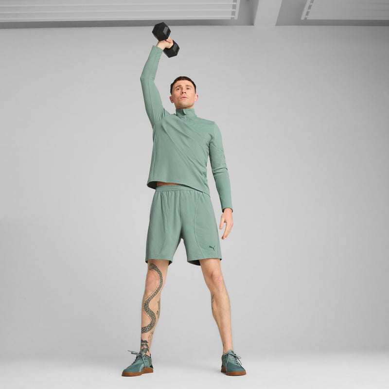 PUMA CLOUDSPUN 7" Mens Green Knit Shorts - Image 3